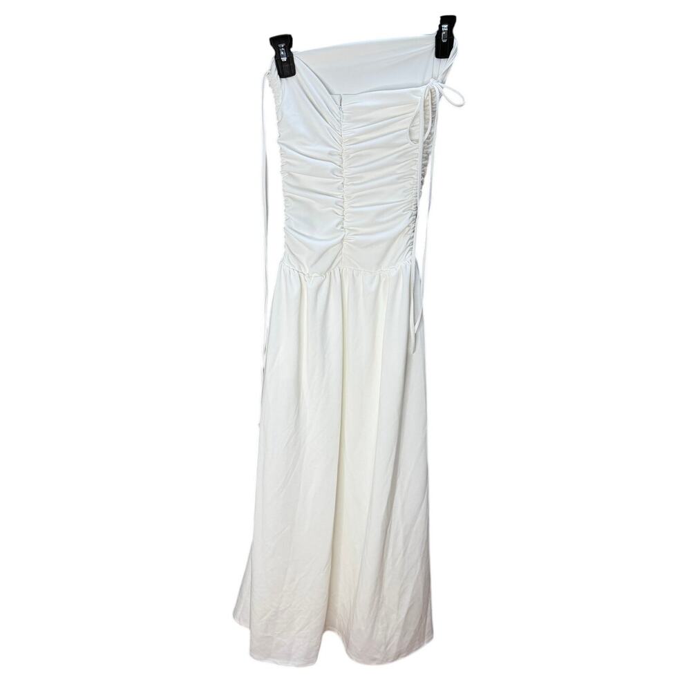 White Maxi Tie-Shoulder Dress - Elegant Summer Maxi - Picture 5 of 7